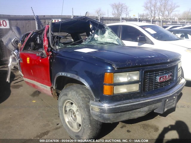 2GTEK19K0S1592517 - 1995 GMC SIERRA K1500 BLUE photo 1