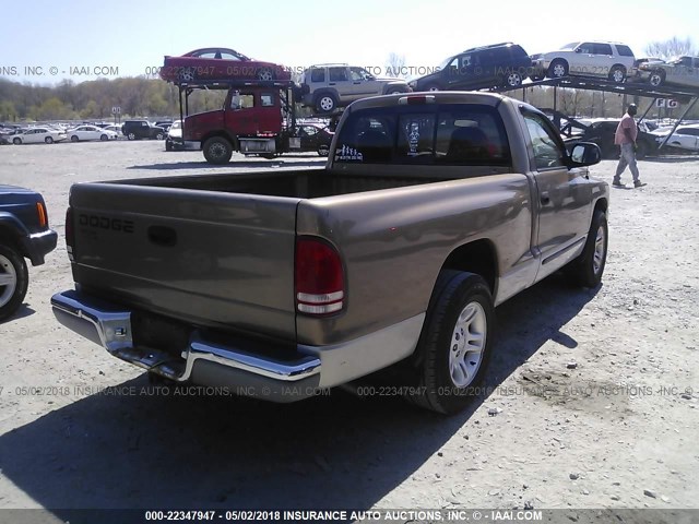 1B7FL26X31S180016 - 2001 DODGE DAKOTA BROWN photo 4