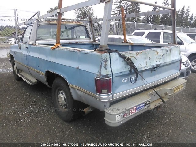 2GTGC24M5F1505723 - 1985 GMC C2500 BLUE photo 3