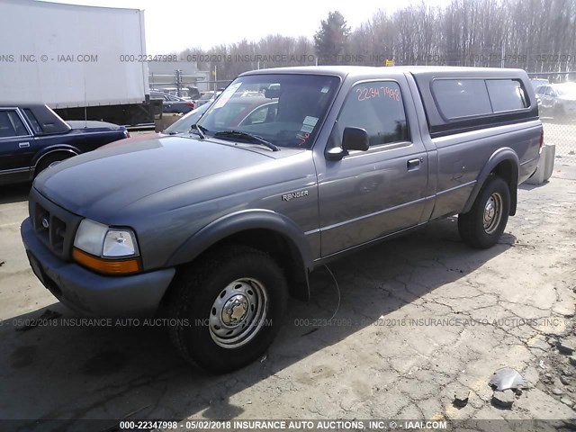 1FTZR11V3YTA36997 - 2000 FORD RANGER GRAY photo 2