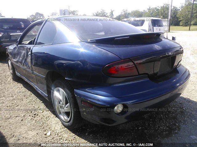 1G2JB124817262480 - 2001 PONTIAC SUNFIRE SE BLUE photo 3