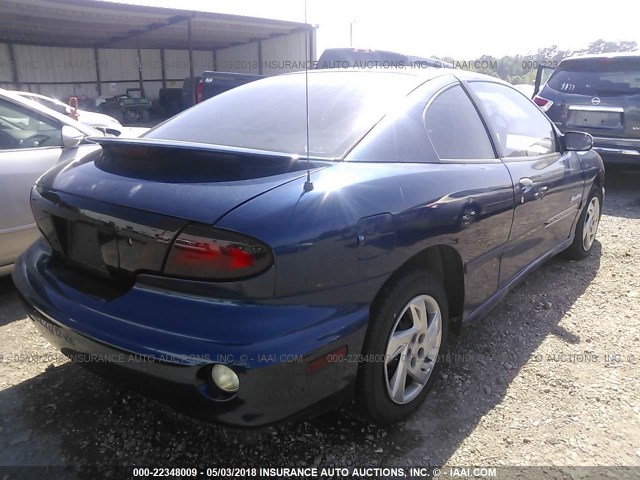 1G2JB124817262480 - 2001 PONTIAC SUNFIRE SE BLUE photo 4