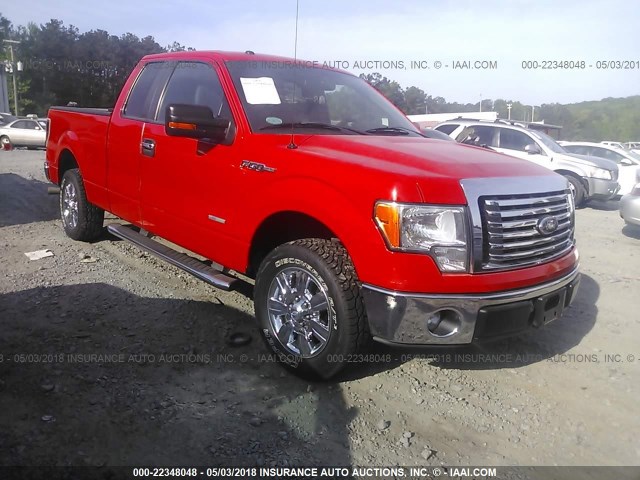 1FTFX1CT1BFD01183 - 2011 FORD F150 SUPER CAB RED photo 1