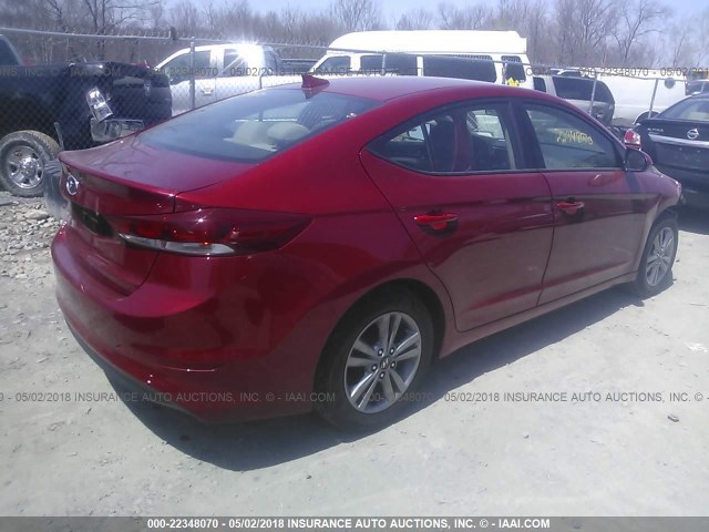 KMHD84LF6HU370418 - 2017 HYUNDAI ELANTRA SE/VALUE/LIMITED RED photo 4