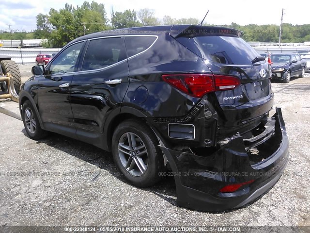 5NMZTDLB1JH093728 - 2018 HYUNDAI SANTA FE SPORT  BLACK photo 3