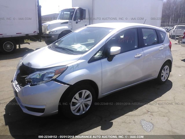 3N1CE2CP1JL357018 - 2018 NISSAN VERSA NOTE S/S PLUS/SV/SL/SR SILVER photo 2