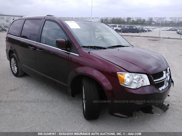 2C4RDGCG6JR207822 - 2018 DODGE GRAND CARAVAN SXT BURGUNDY photo 1