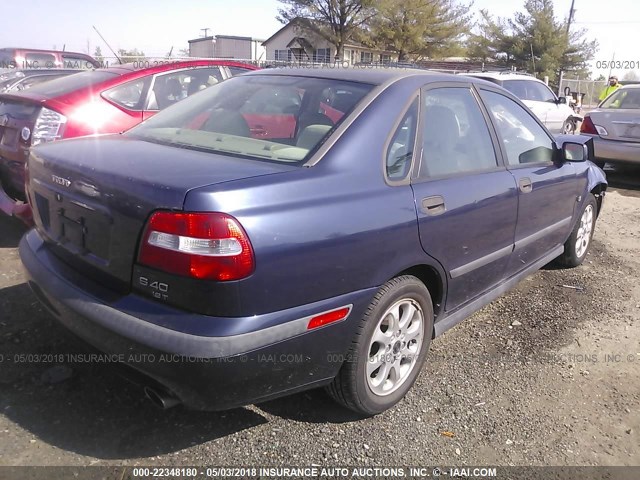 YV1VS29522F846134 - 2002 VOLVO S40 1.9T BLUE photo 4