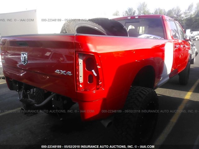 3C63R3JL2JG155246 - 2018 RAM 3500 LARAMIE RED photo 4