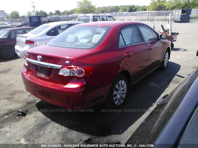 5YFBU4EE8DP158963 - 2013 TOYOTA COROLLA S/LE RED photo 4