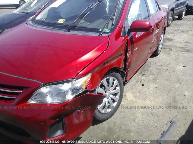 5YFBU4EE8DP158963 - 2013 TOYOTA COROLLA S/LE RED photo 6