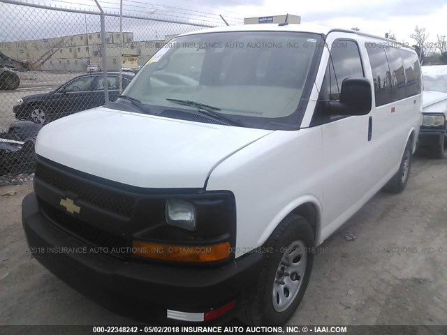 1GNSHBF41E1198507 - 2014 CHEVROLET EXPRESS G1500 LS WHITE photo 2