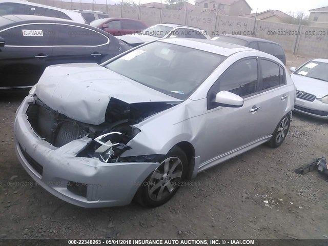 3N1AB6AP0CL695393 - 2012 NISSAN SENTRA 2.0/2.0S/SR/2.0SL SILVER photo 2