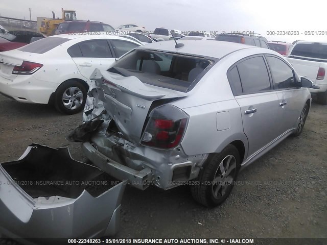 3N1AB6AP0CL695393 - 2012 NISSAN SENTRA 2.0/2.0S/SR/2.0SL SILVER photo 4