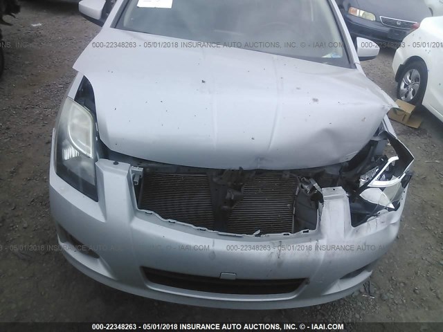 3N1AB6AP0CL695393 - 2012 NISSAN SENTRA 2.0/2.0S/SR/2.0SL SILVER photo 6