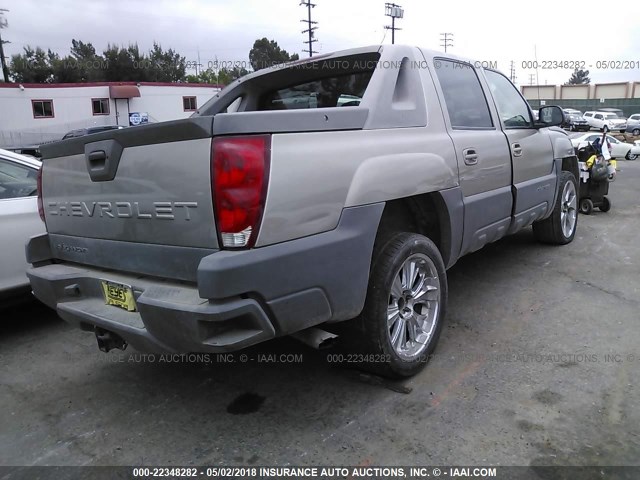 3GNEC13T52G210317 - 2002 CHEVROLET AVALANCHE C1500 GRAY photo 4