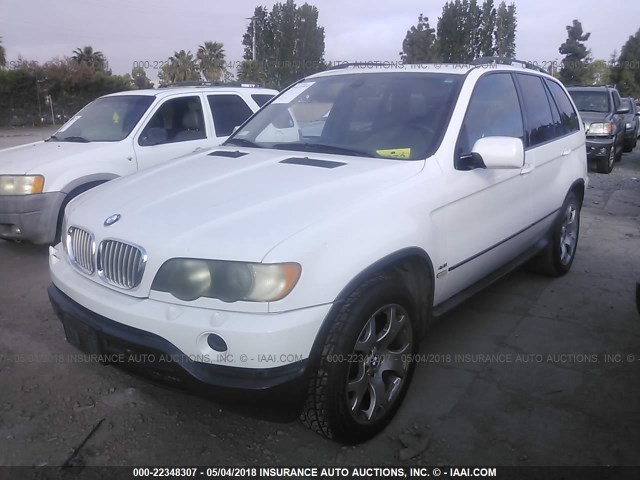 WBAFB33591LH10687 - 2001 BMW X5 4.4I WHITE photo 2