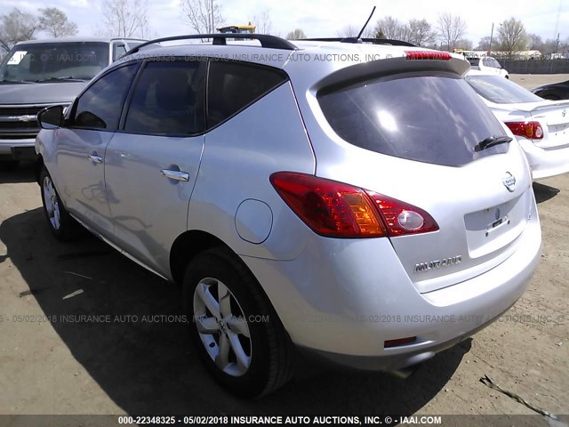 JN8AZ18W79W149237 - 2009 NISSAN MURANO S/SL/LE SILVER photo 3