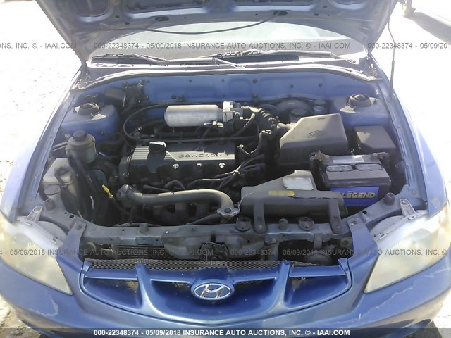 KMHCF35G41U145308 - 2001 HYUNDAI ACCENT L BLUE photo 10