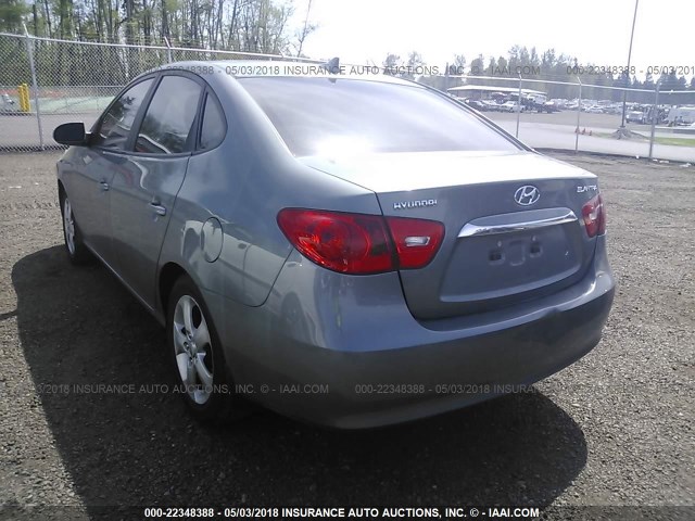 KMHDU4AD3AU952785 - 2010 HYUNDAI ELANTRA BLUE/GLS/SE GRAY photo 3