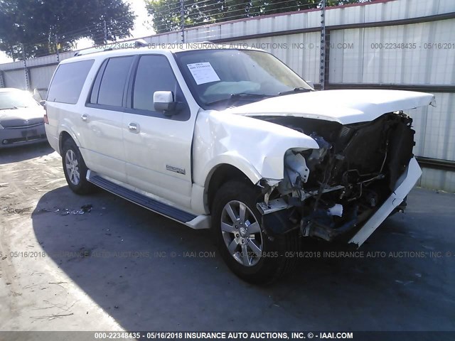 1FMFK19528LA58884 - 2008 FORD EXPEDITION EL LIMITED WHITE photo 1