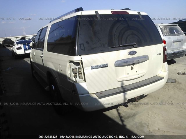 1FMFK19528LA58884 - 2008 FORD EXPEDITION EL LIMITED WHITE photo 3