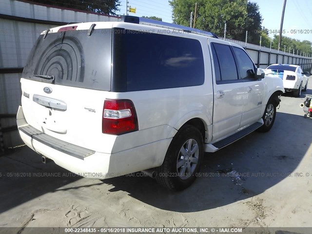 1FMFK19528LA58884 - 2008 FORD EXPEDITION EL LIMITED WHITE photo 4