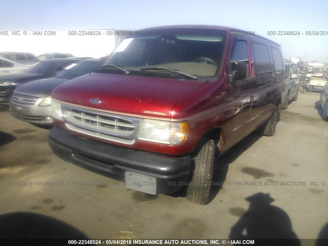 1FDRE1462WHB01057 - 1998 FORD ECONOLINE E150 VAN RED photo 2