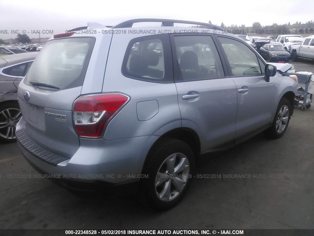 JF2SJABC5GH505970 - 2016 SUBARU FORESTER 2.5I SILVER photo 4