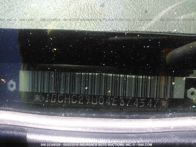 1GCHC29U04E374547 - 2004 CHEVROLET SILVERADO C2500 HEAVY DUTY BLACK photo 9