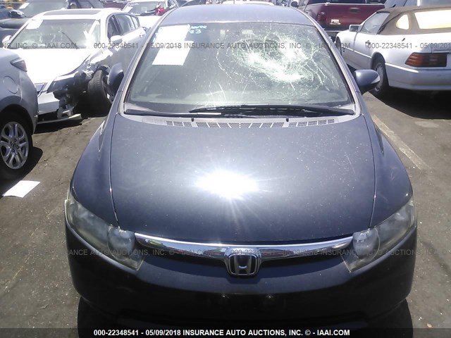 JHMFA36226S016472 - 2006 HONDA CIVIC HYBRID GRAY photo 6