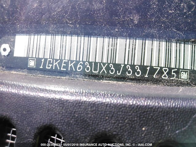 1GKEK63UX3J331785 - 2003 GMC YUKON DENALI BLACK photo 9