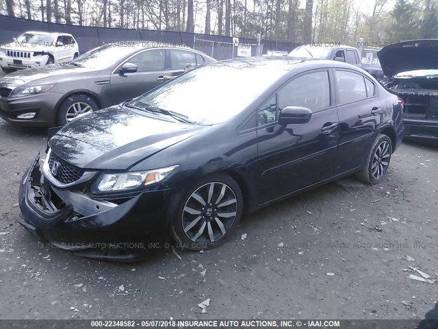 19XFB2F97FE241589 - 2015 HONDA CIVIC EXL BLACK photo 2