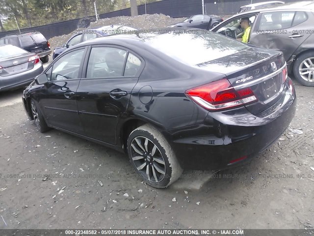 19XFB2F97FE241589 - 2015 HONDA CIVIC EXL BLACK photo 3