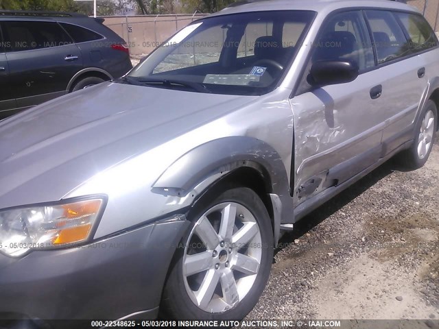 4S4BP61C877329350 - 2007 SUBARU LEGACY OUTBACK 2.5I SILVER photo 6