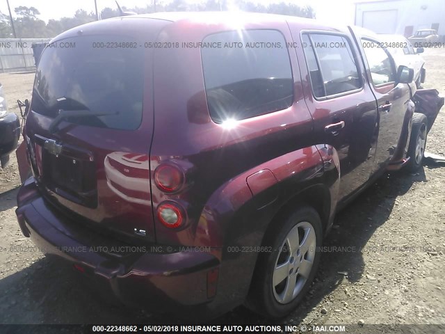 3GNDA13D38S567236 - 2008 CHEVROLET HHR LS RED photo 4