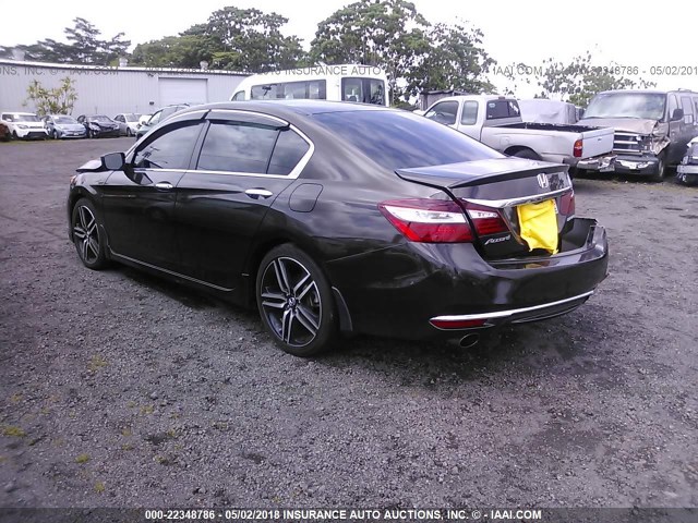 1HGCR2F54GA070205 - 2016 HONDA ACCORD SPORT მუქი ყავისფერი ფოტო 3