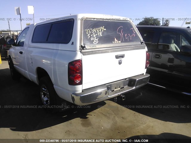 1D7HA16K87J634990 - 2007 DODGE RAM 1500 ST WHITE photo 3