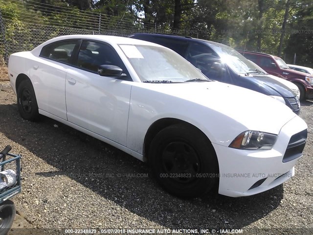 2C3CDXAT1EH367662 - 2014 DODGE CHARGER POLICE WHITE photo 1