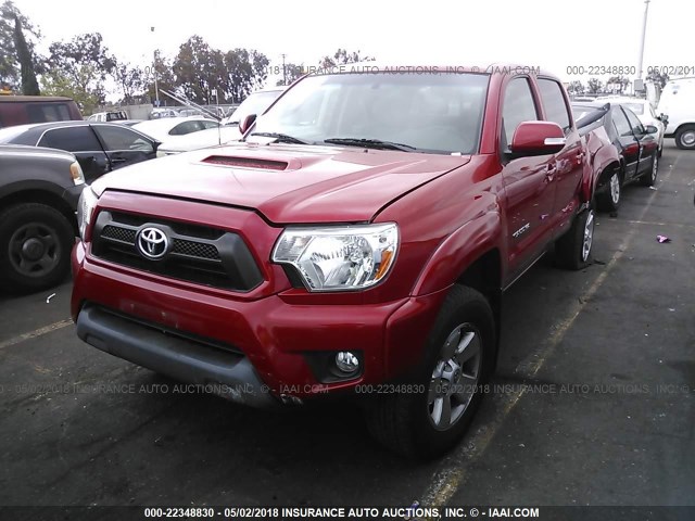 3TMJU4GN4FM190716 - 2015 TOYOTA TACOMA DOUBLE CAB PRERUNNER RED photo 2