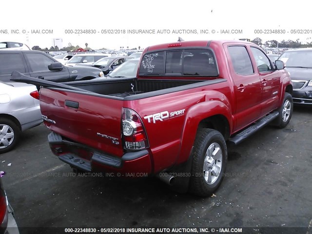 3TMJU4GN4FM190716 - 2015 TOYOTA TACOMA DOUBLE CAB PRERUNNER RED photo 4