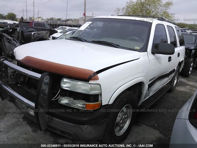 1GNEK13T01J296930 - 2001 CHEVROLET TAHOE K1500 WHITE photo 2