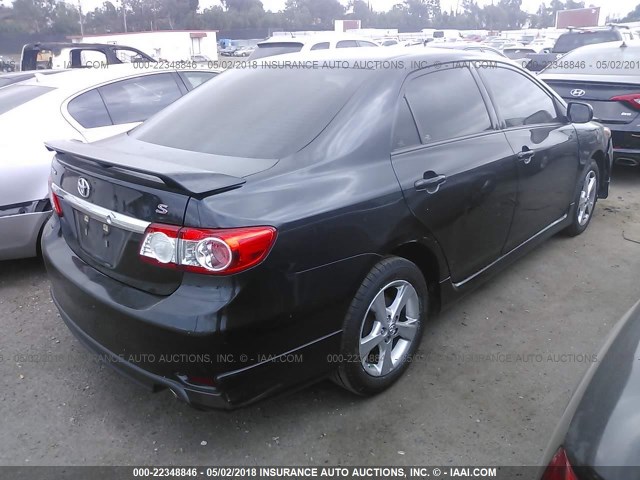 5YFBU4EE4DP175873 - 2013 TOYOTA COROLLA S/LE BLACK photo 4