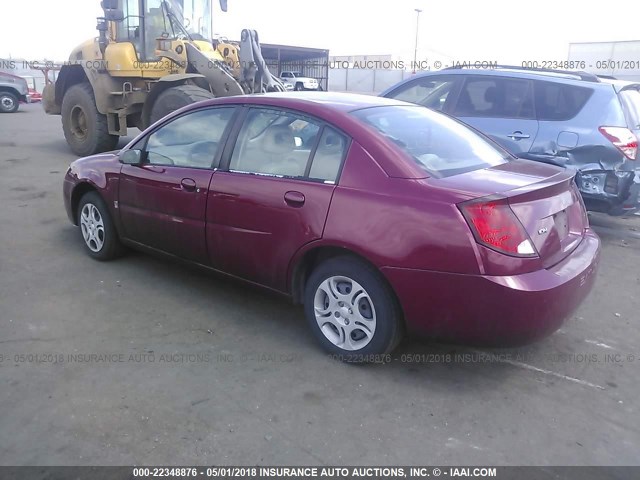 1G8AJ54F24Z185953 - 2004 SATURN ION LEVEL 2 BURGUNDY photo 3