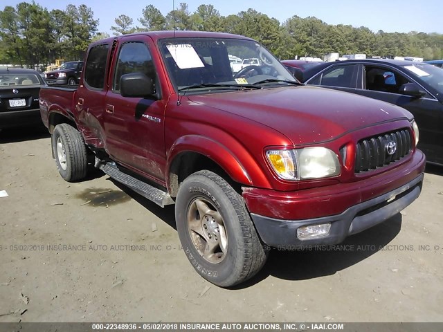 5TEGN92N03Z150465 - 2003 TOYOTA TACOMA DOUBLE CAB PRERUNNER MAROON photo 1