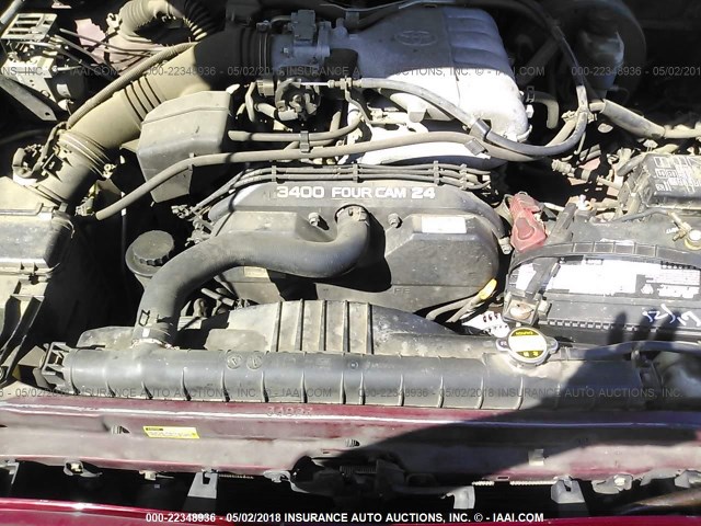 5TEGN92N03Z150465 - 2003 TOYOTA TACOMA DOUBLE CAB PRERUNNER MAROON photo 10