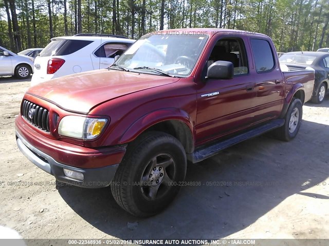5TEGN92N03Z150465 - 2003 TOYOTA TACOMA DOUBLE CAB PRERUNNER MAROON photo 2