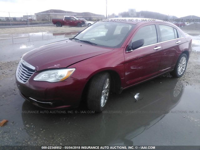 1C3CCBCB6CN159419 - 2012 CHRYSLER 200 LIMITED RED photo 2