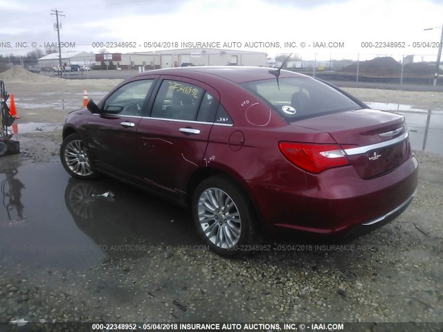 1C3CCBCB6CN159419 - 2012 CHRYSLER 200 LIMITED RED photo 3