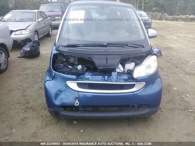 WMEEJ3BA8AK359680 - 2010 SMART FORTWO PURE/PASSION BLUE photo 6